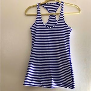 Lululemon Medium Navy And White Stripped Tank